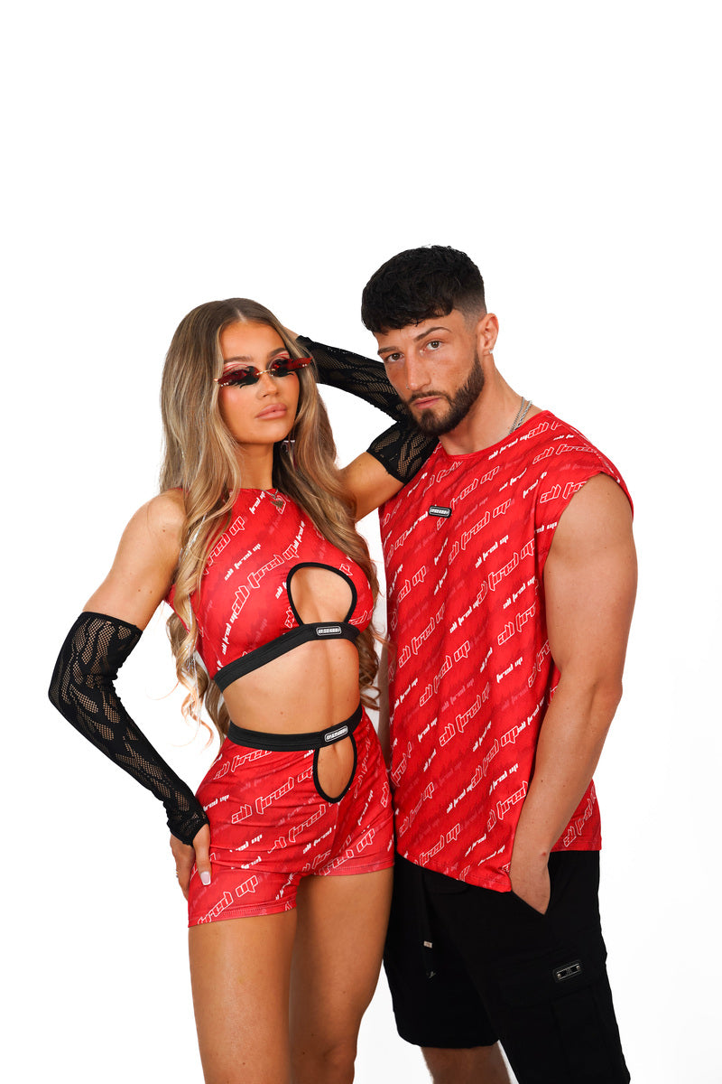 Couplez Fire Red Outfit Set 1 - Suxceedwomens