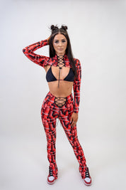 Red Pill Lace Up Split Trouser - Suxceedwomens