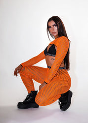 Orange Holey Shh Outfit - Suxceedwomens