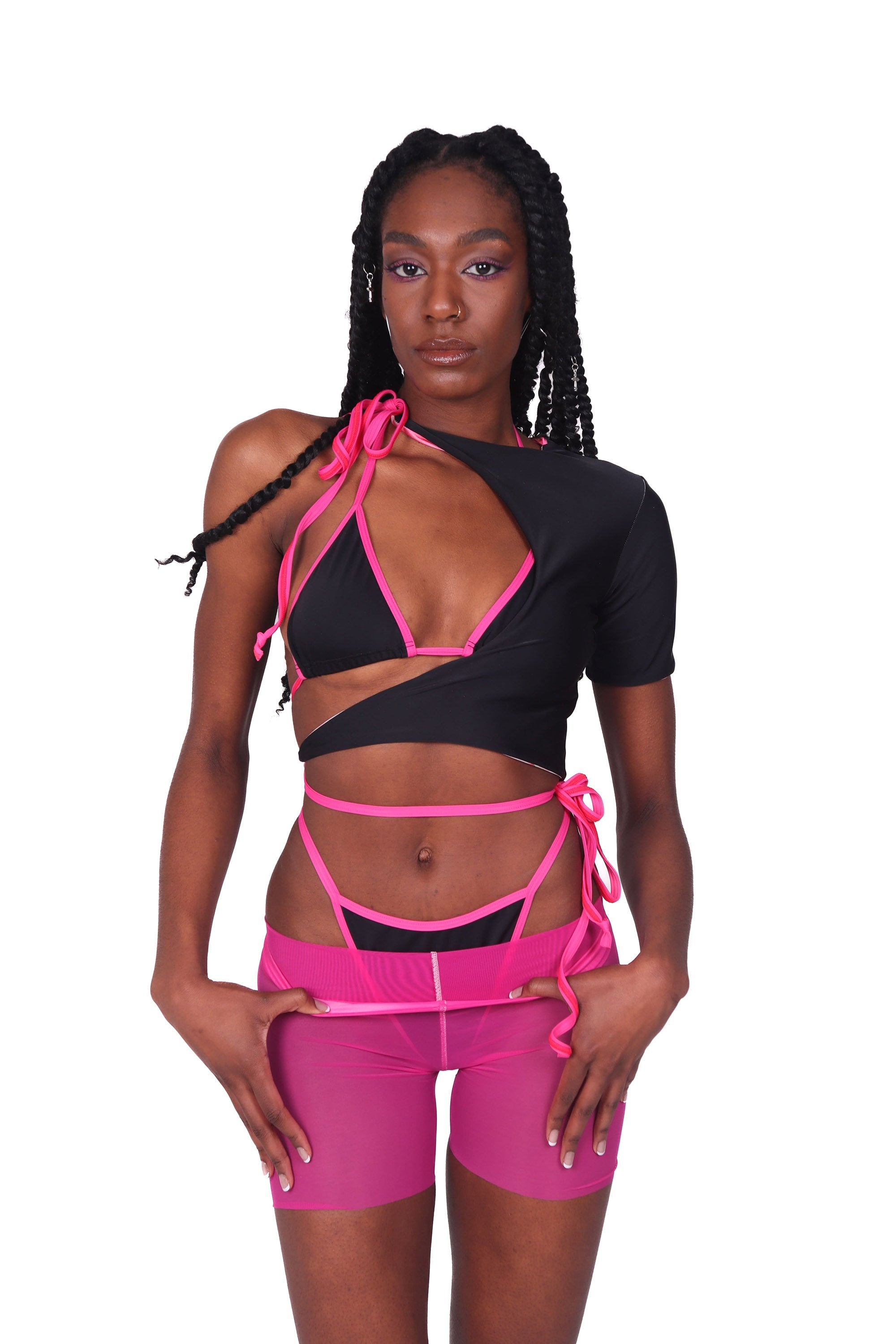 Eyecon Thong in Pink and Black - Suxceedwomens